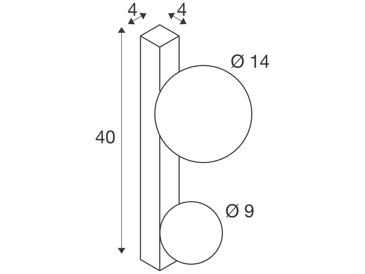 Wandleuchte SLV SUN G9 2×5W DIM Ø140×180×400mm schwarz