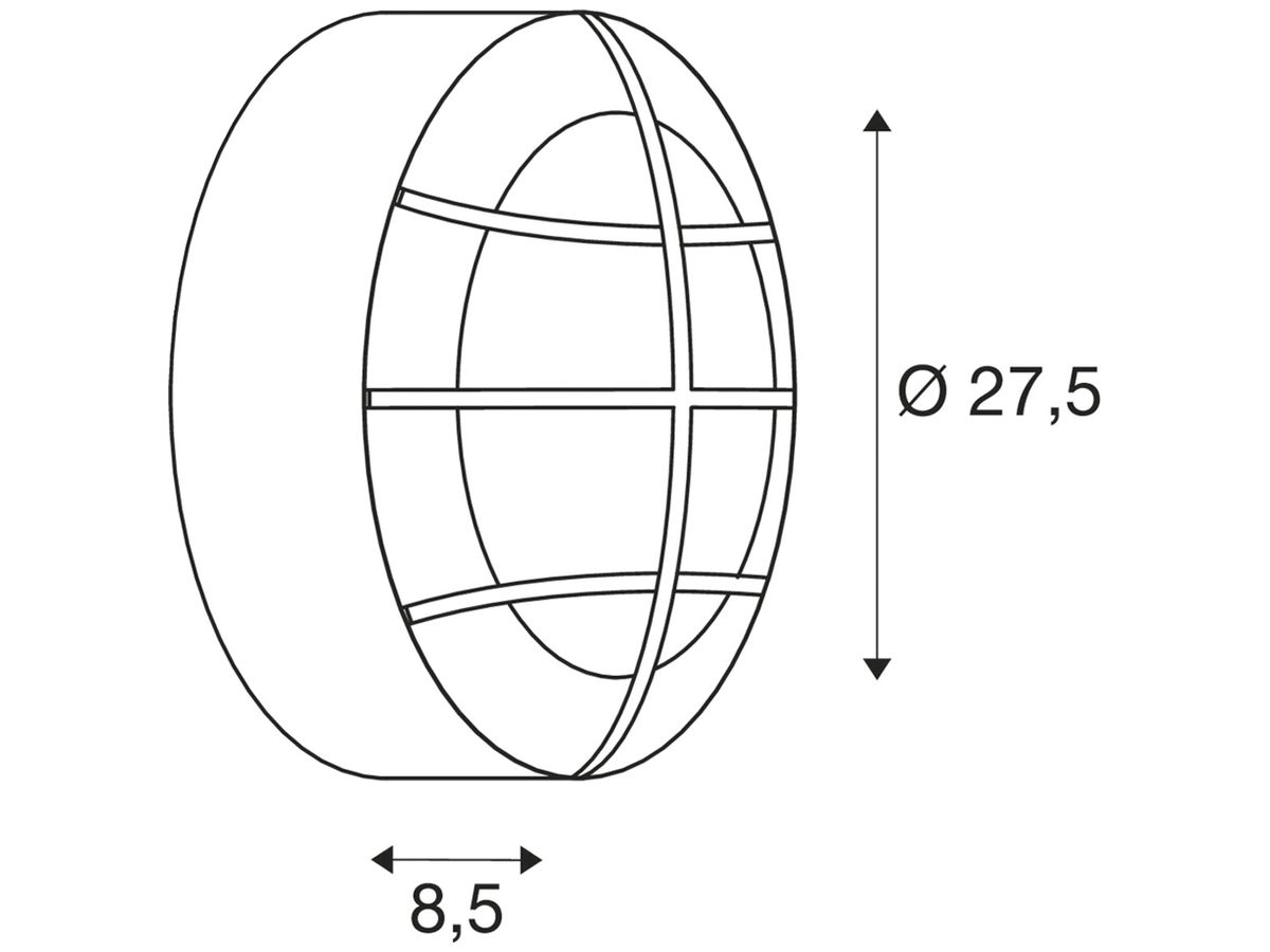 Wandleuchte SLV BULAN GRID, 2×E27 25W rund IP44 weiss