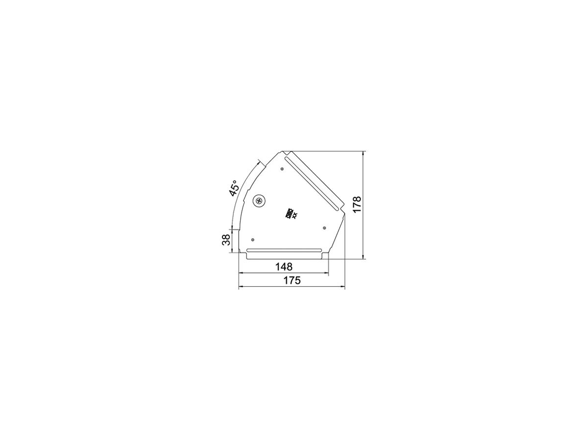 Deckel BET RBD 45° 150×175mm Stahl bandverzinkt