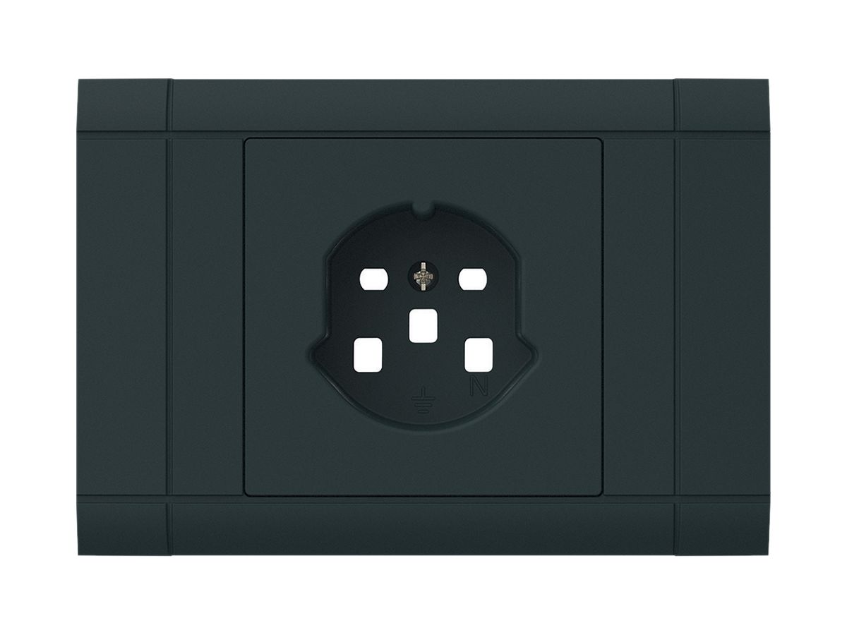 EB-Frontset kallysto für Einbausteckdose 1×T25 Abdeckrahmen steckbar schwarz