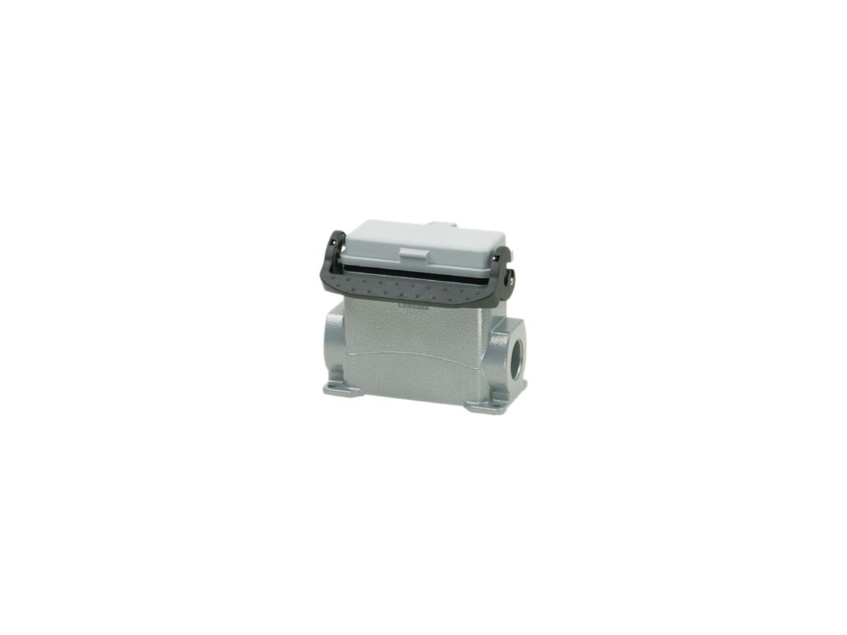 Sockelgehäuse Walther PROCON P711716MS, Stutzen 2×M25, Klappdeckel, H=68mm, Al