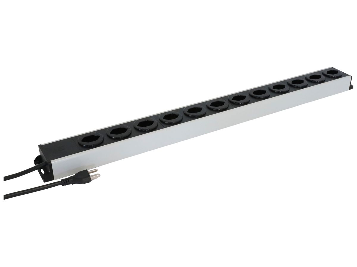 Steckdosenleiste MH POWER LINE 16A 12×T23 1.5m grau-schwarz