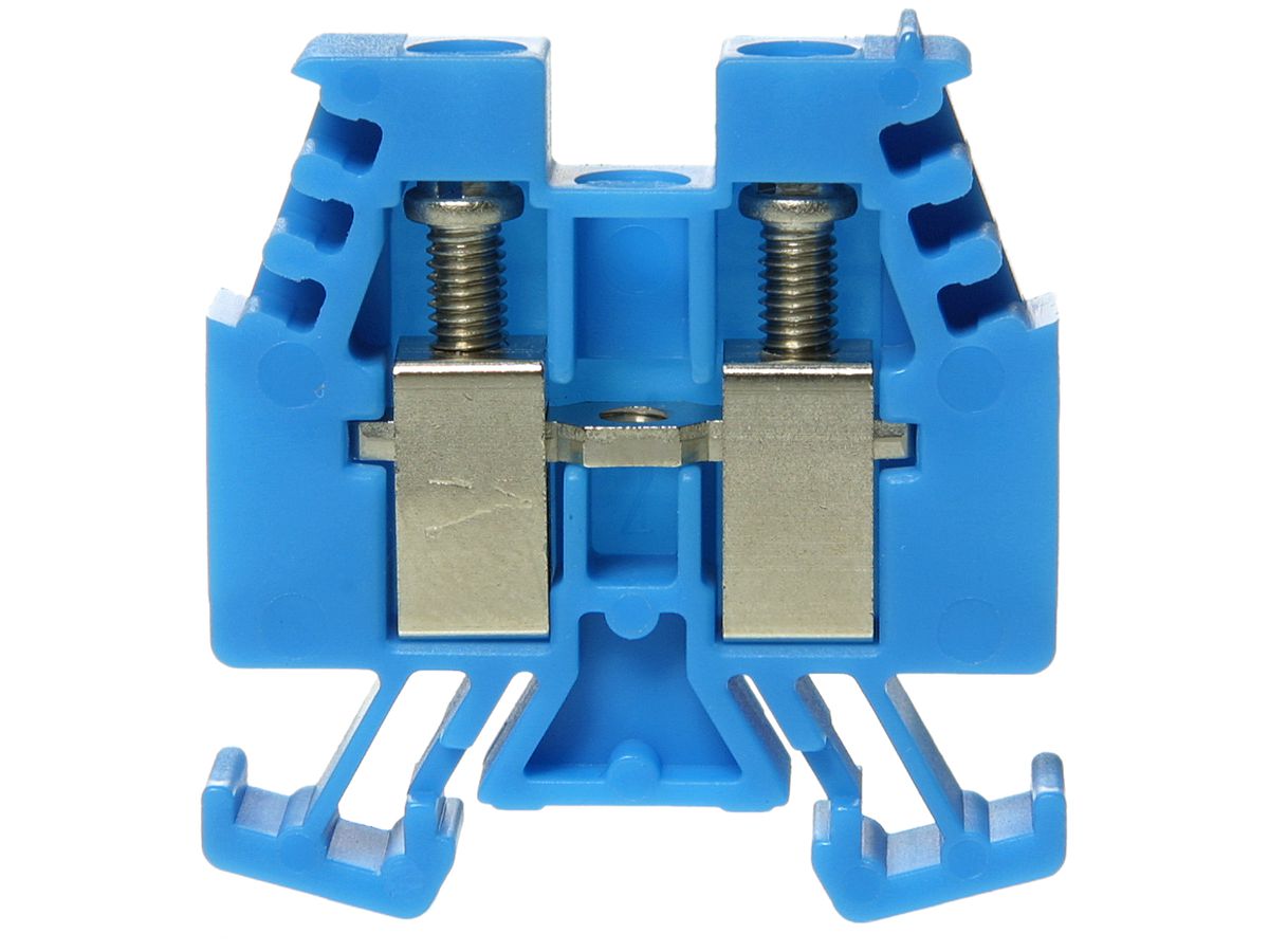 Durchgangs-Reihenklemme Woertz 0.5…4mm² 32A 500V Schraubanschluss 2×1 TH15 blau