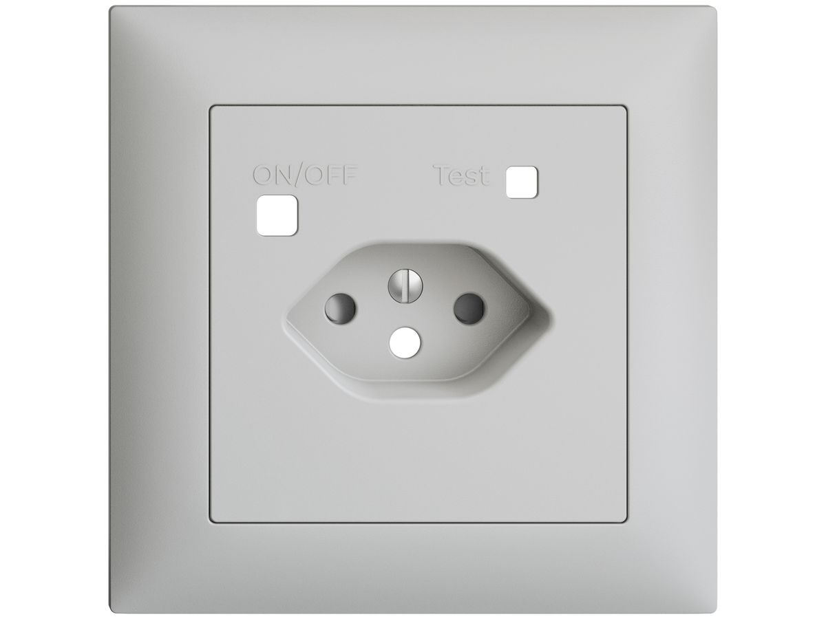 Frontset EDIZIOdue zu FI-Steckdose FMI, T13, shutter, hellgrau