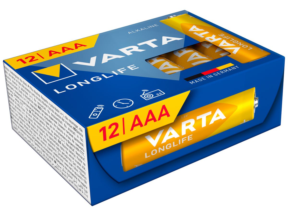 Batterie VARTA Consumer Longlife AAA Alkali-Mangan 1.5V Box à 12 Stück