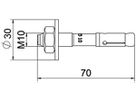 Bolzenanker BET BZ3 M10×70mm (0…10mm) Stahl