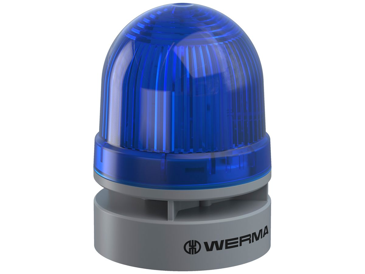 Blitz- und Dauerleuchte WERMA Mini TwinLIGHT Combi, 12VAC/DC, blau