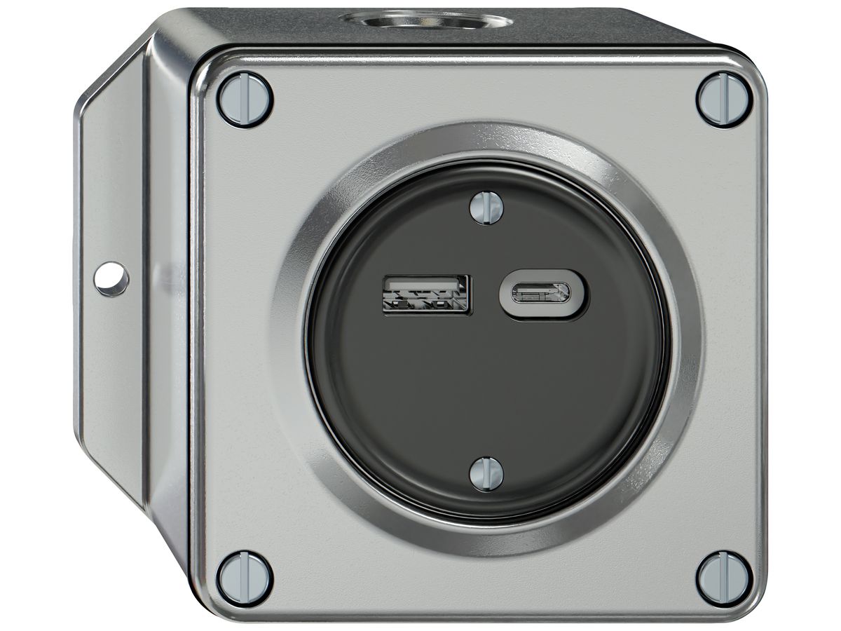AP-USB-Ladesteckdose ELEMENT 1×USB-A 1×USB-C 3600mA aluminium