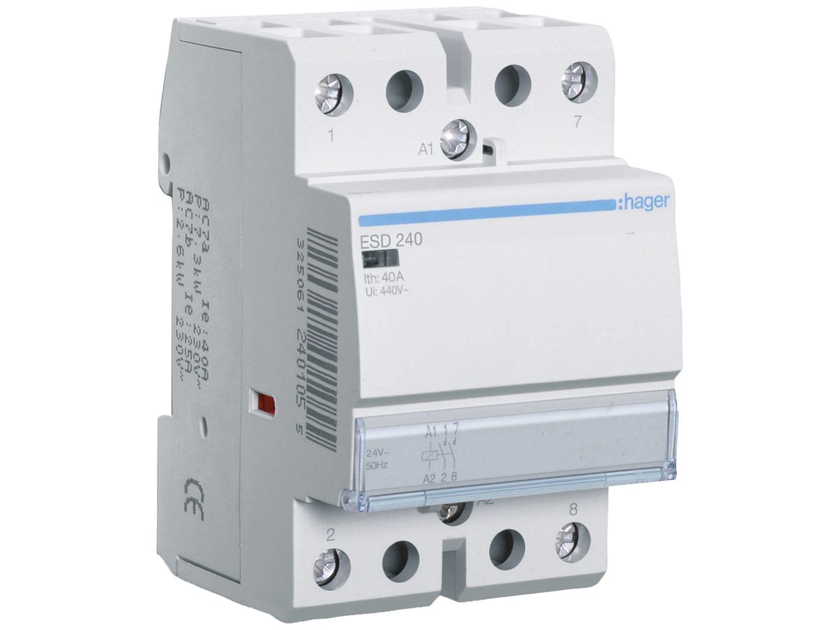 REG-Schütz Hager 24VAC 2 Schliesser 0 Öffner 40A 3TE