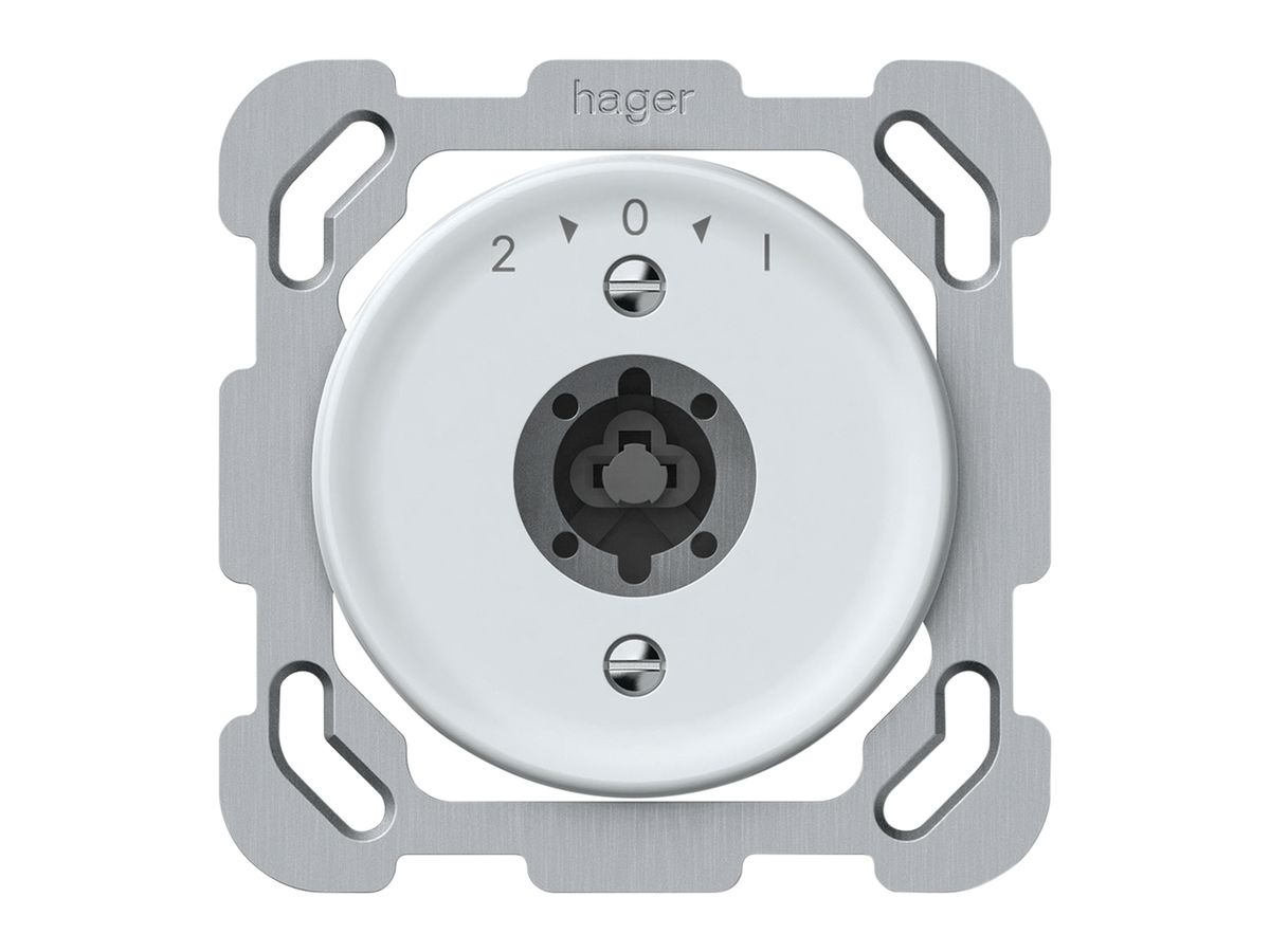 UP-Schwenktaster origin ohne Zylinder 1P 2>0<1 10A 230V 77×77mm weiss
