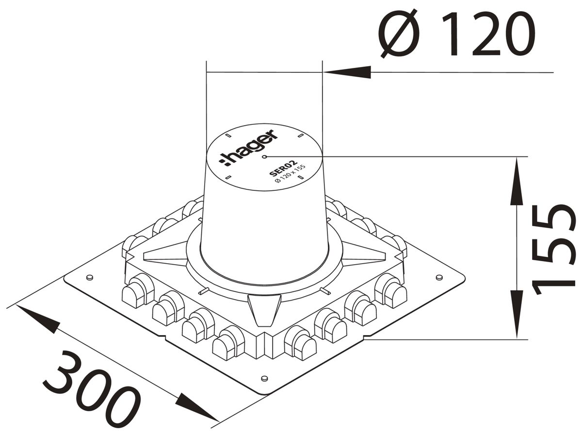 Schalungselement Hager R02, H=155mm