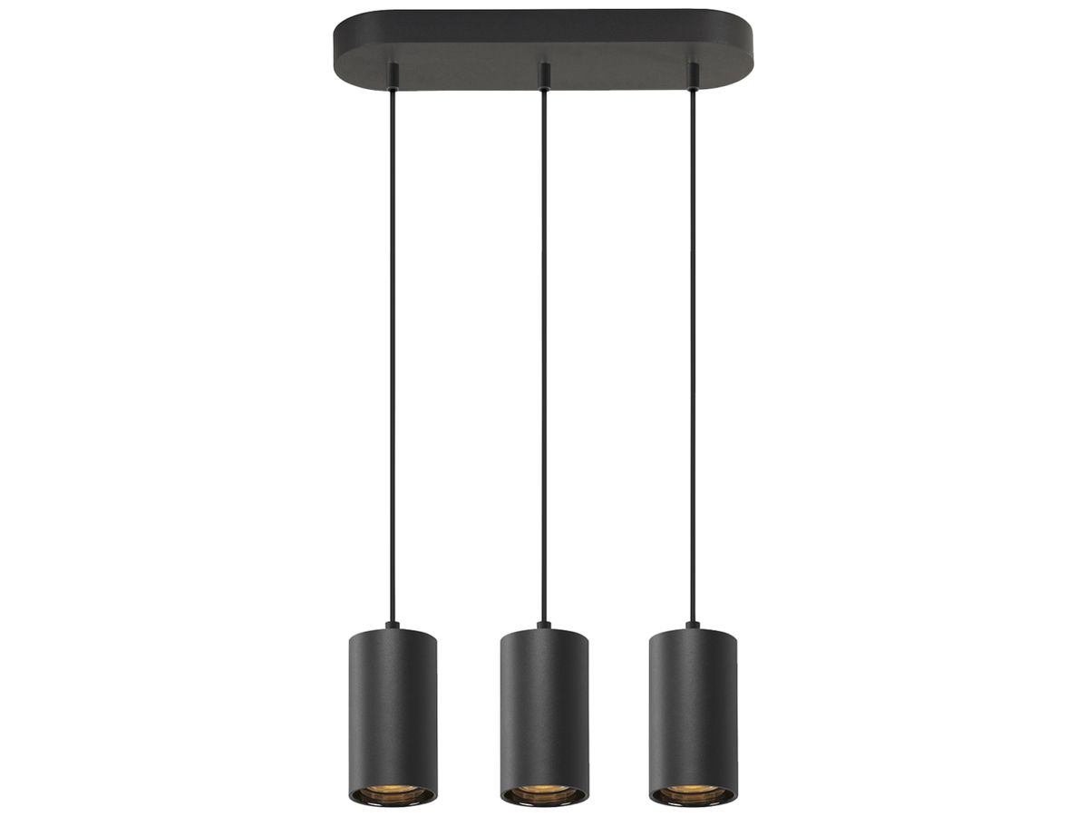 Pendelleuchte SLV ASTO TUBE GU10 3×10W direkt Ø70×125mm schwarz