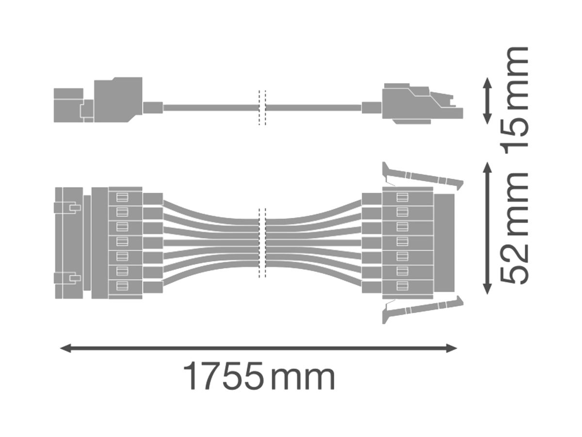 Durchverdrahtung LEDVANCE TRUSYS UNIVERSAL 7×1.5mm² 1755mm Stecker/Buchse weiss