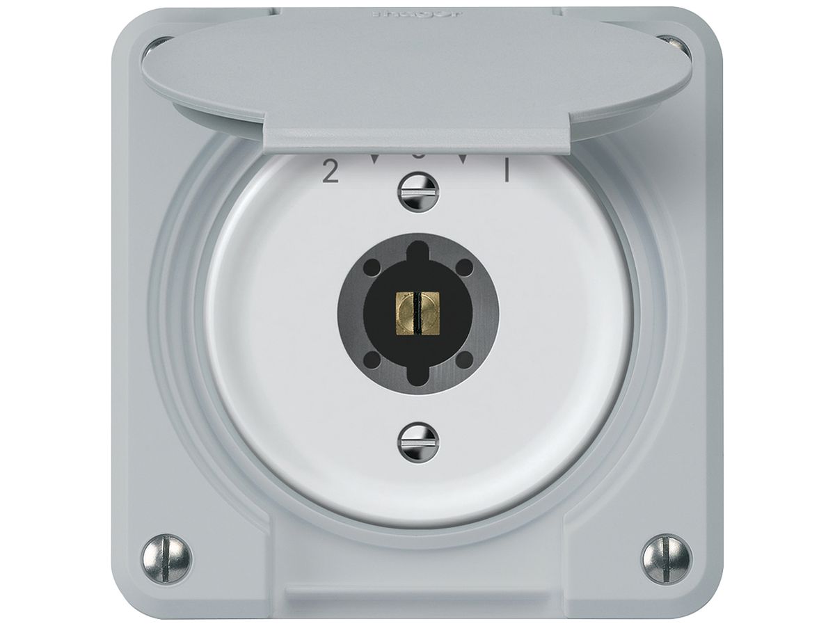 UP-Schlüsselschwenktaster robusto 1P 2NO 2CO 20A 250V 86×86mm grau