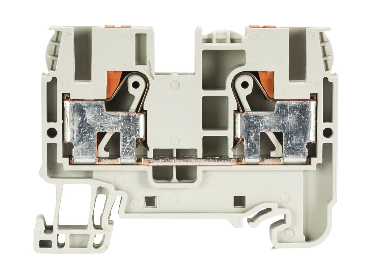 Durchgangs-Reihenklemme WTP 0.2…10mm² 57A 1000V 2×Steck.1 Et.Hutschiene TH35 gr