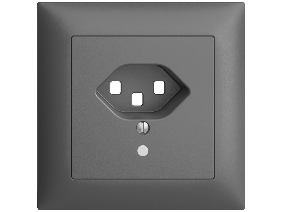 UP-Frontset EDIZIOdue T23 dunkelgrau 88×88mm mit Linse