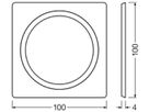Abdeckplatte LEDVANCE FRAME Stahl 100×100mm 1×Ø68mm schwarz