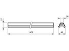 Tragschiene MAXOS 4MX656 491 für TL5 1×49W, 7×2.5mm², weiss