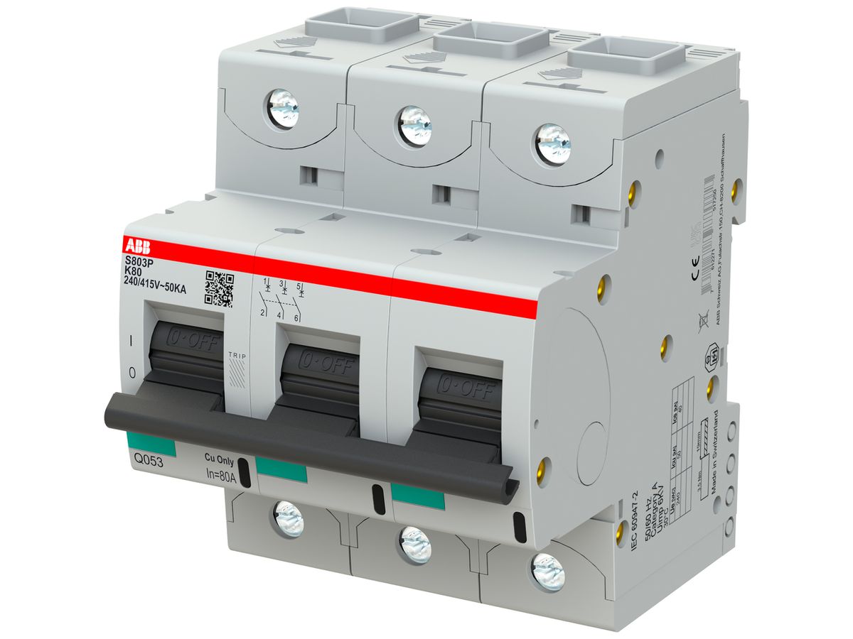Leitungsschutzschalter ABB S803P-K80 3P 400V K-80A 50kA 4.5TE