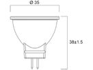 LED-Lampe Sylvania RefLED Retro GU4 2.5W 184lm 3000K MR11 klar 36° Ø35×38mm