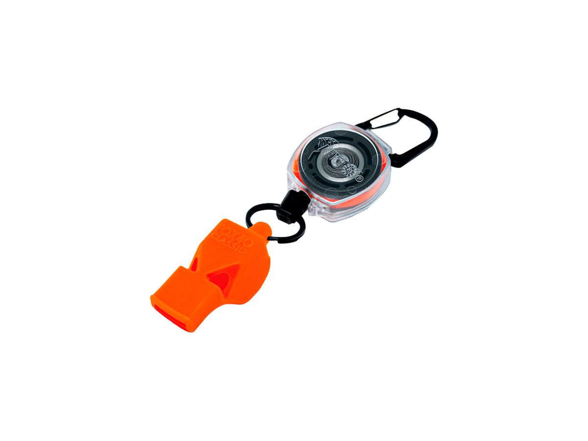 Signalpfeife Key-Bak KB WHISTLE SAFE orange Karabinerhaken Zuggewicht 220g