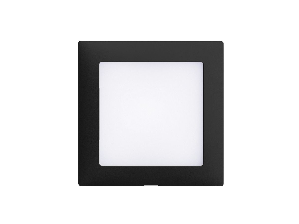 Frontset EDIZIOdue schwarz, 60×60mm für LED-Leuchte