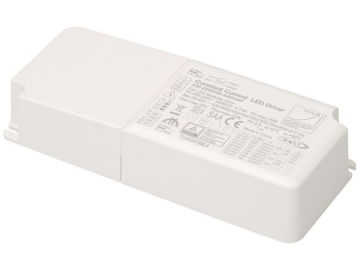 LED-Betriebsgerät MH maxLUCE 8…22W 30…40V 200…550mA 0-10V 1-10V DALI2 DIM