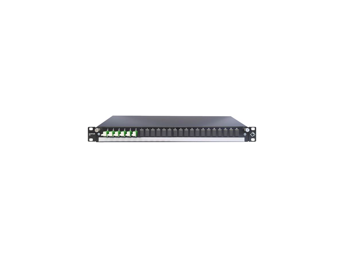 Breakoutbox 19" Dätwyler OV-SV 6×LSH/APC grün OS2 versetzt 1HE schwarz