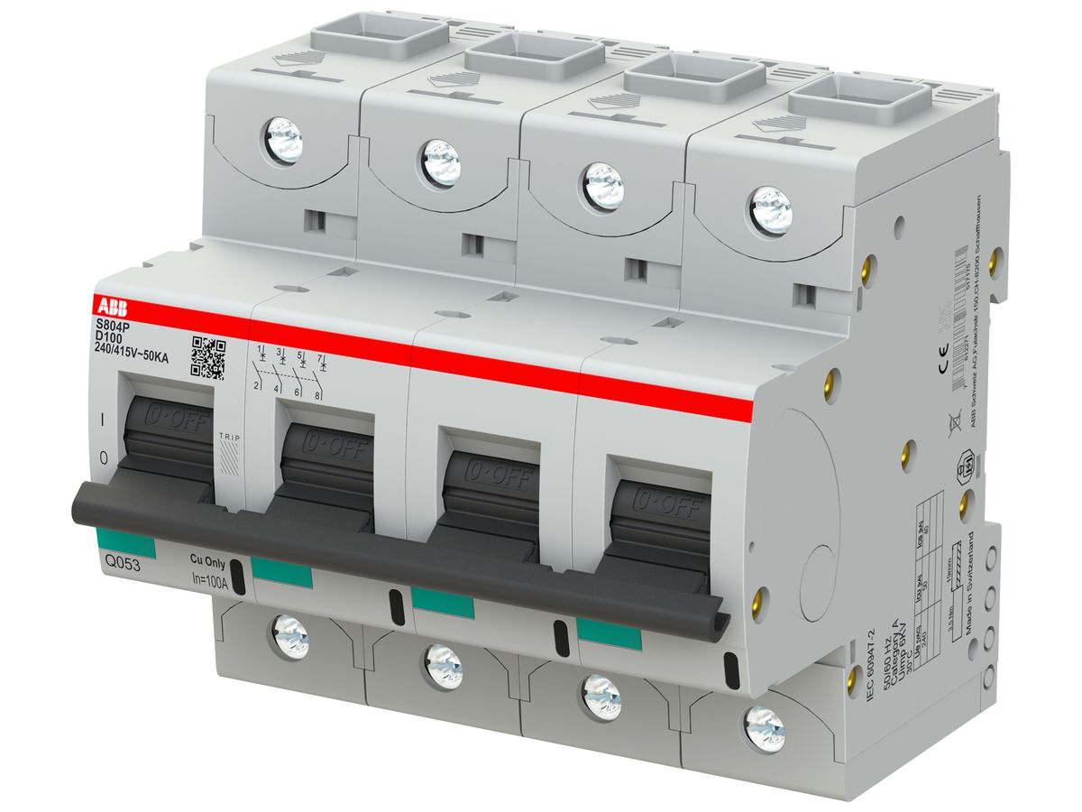 Leitungsschutzschalter ABB S804P-D100 4P 400V D-100A 50kA 6TE