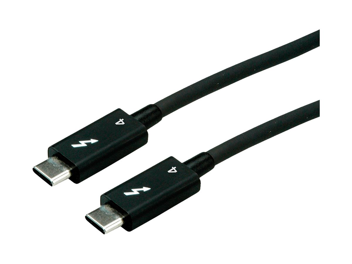 USB-Kabel ROLINE USB-C/USB-C (Thunderbolt 4/USB 4.1) 40Gbit/s 100W schwarz 0.5m