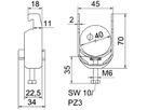 Schnellverleger BET 2056 U-Fuss Kunststoff 34…40mm 1×Kabel Aluminium