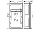 AP-Kleinverteiler Hensel FP 1349 ohne PE/N Klemme 3-reihig 270×540×186mm