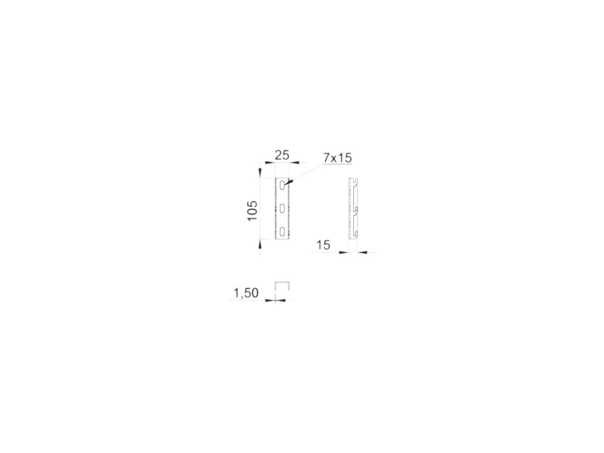 Hakenschiene Bettermann 105mm verzinkt