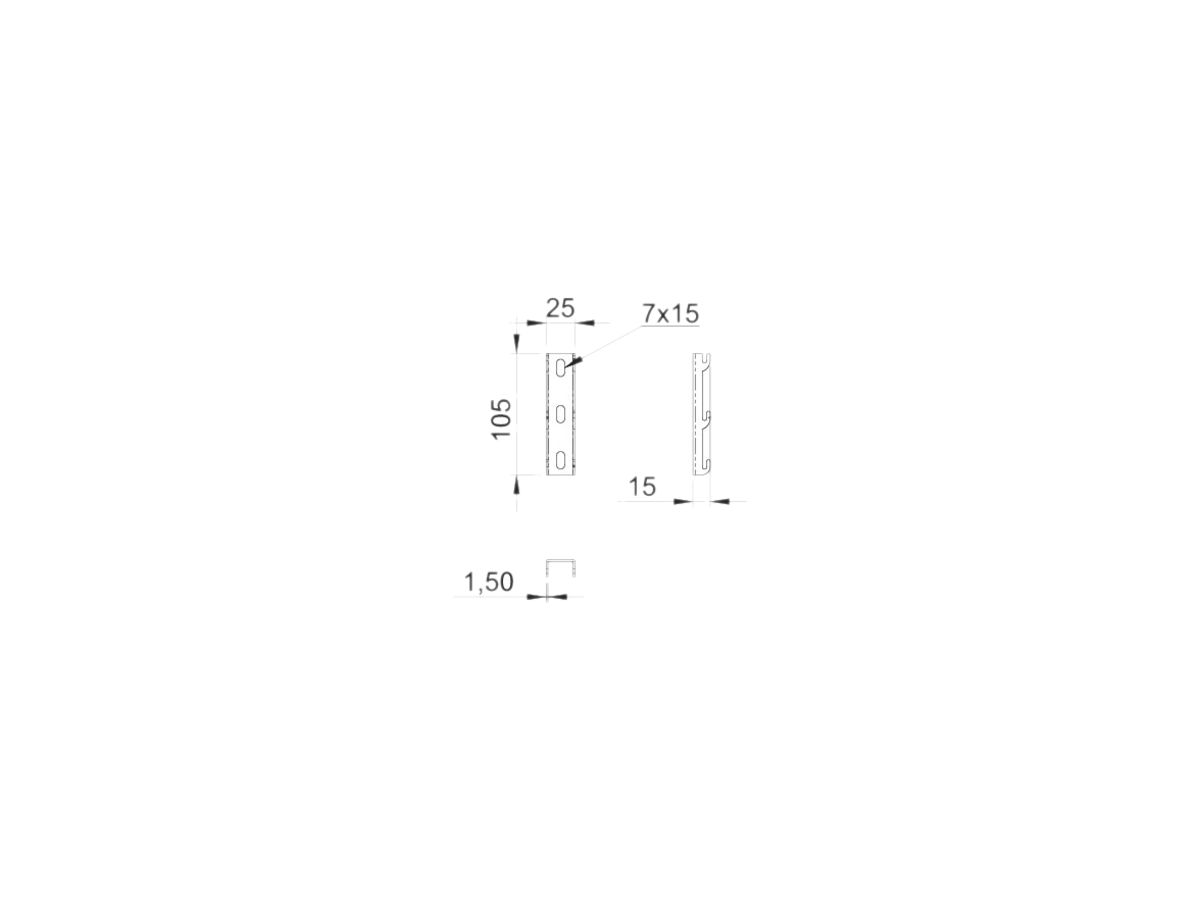 Hakenschiene Bettermann 105mm verzinkt