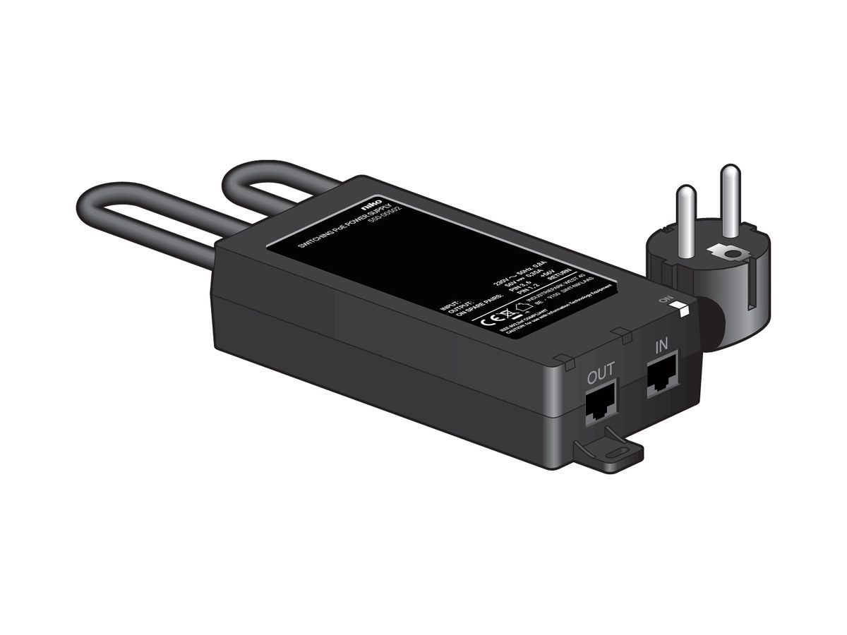 PoE Injektor Niko NHC 56V 96…264 VAC für Touchscreen