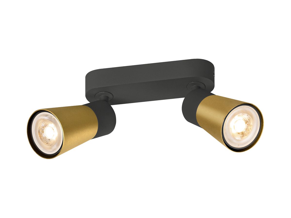 Spot SLV PURI 2.0 Cone CW GU10 2×6W DIM 150×138mm schwarz/gold