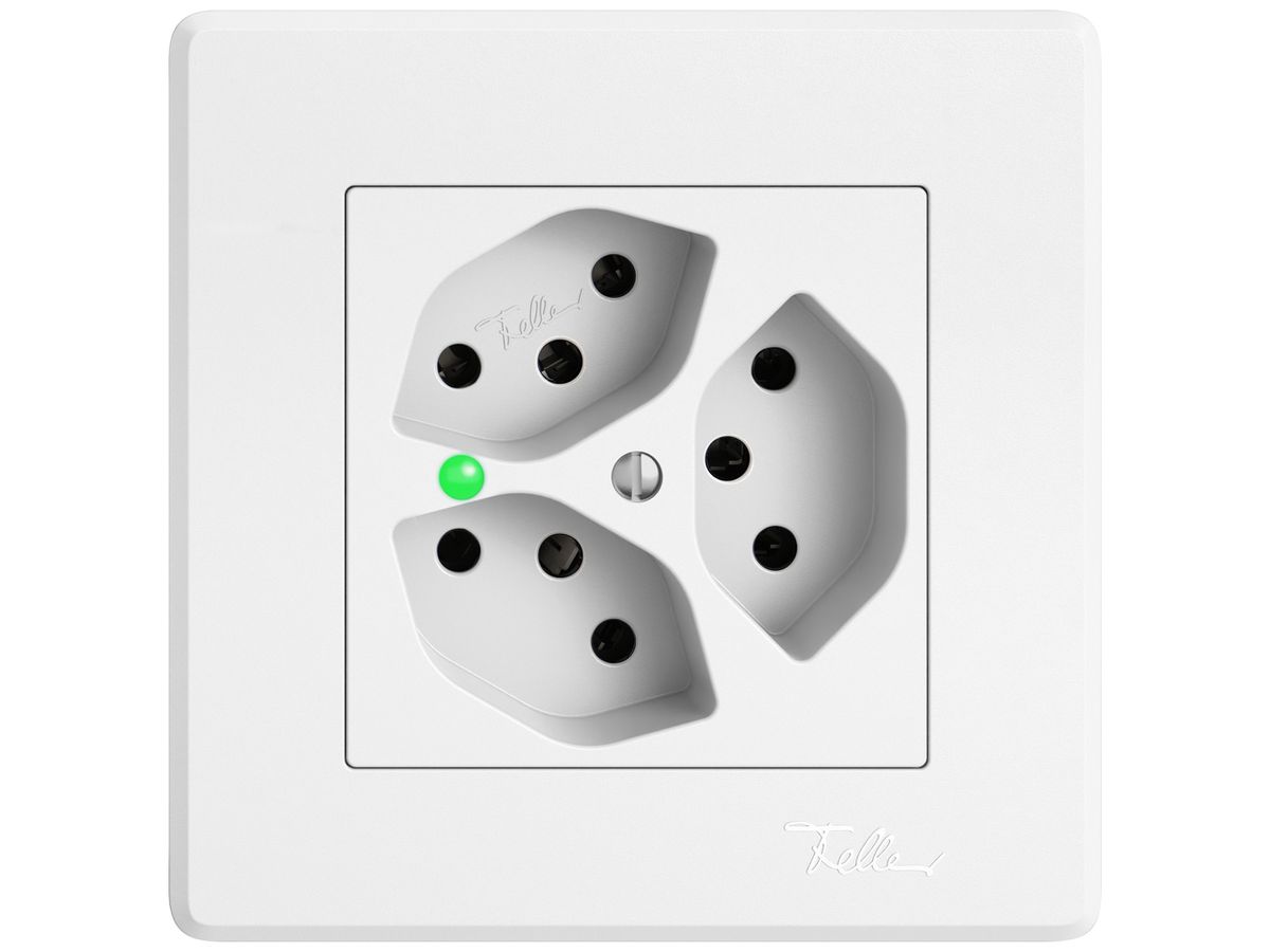 UP-Steckdose EDIZIO.liv SNAPFIX® 3×T13 mit LED ws