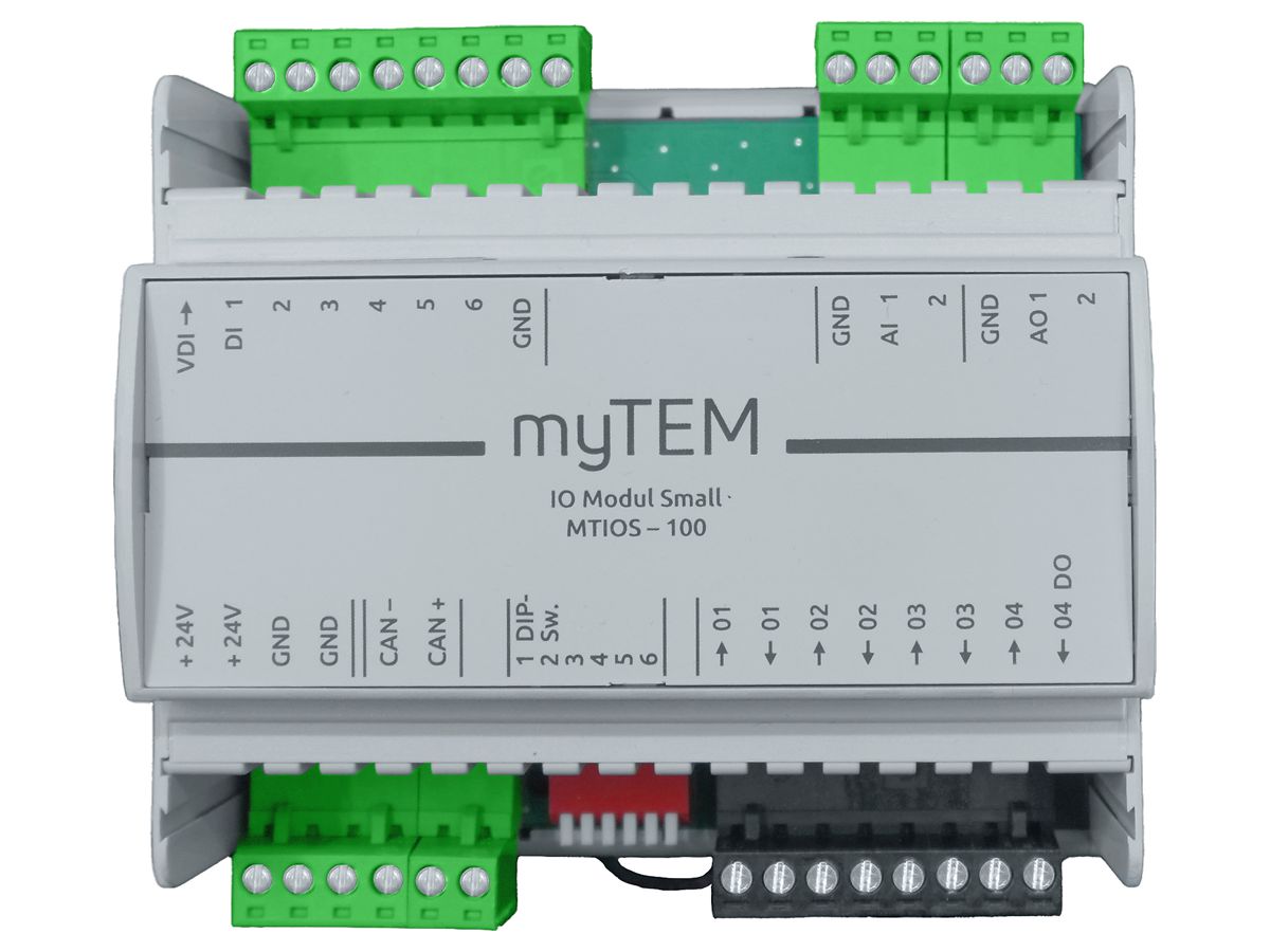 REG-I/O-Modul myTEM MTIOS-100 24VDC 2×A/DI 6×DI 2×AO 4×DO CAN