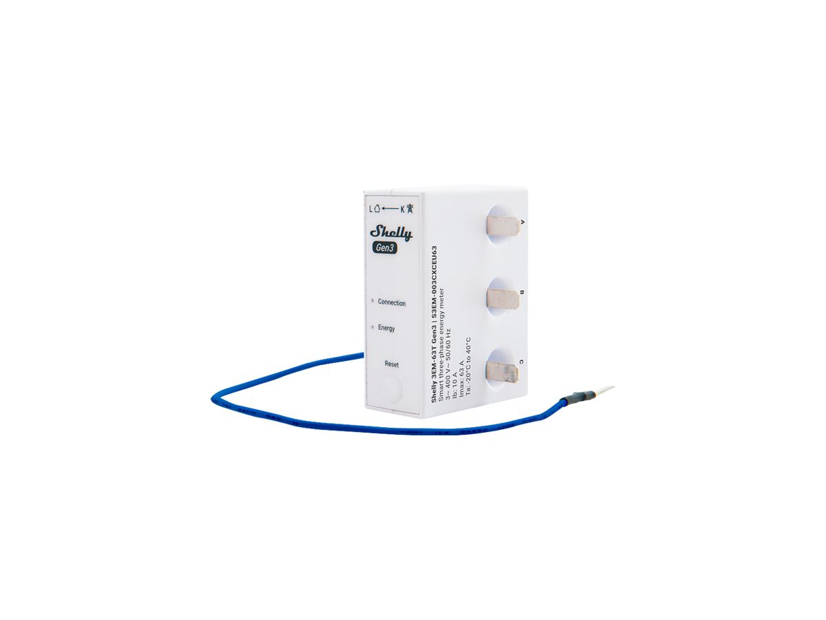 Energiezähler Shelly 3EM-63T Gen3 Bezug/Lieferung
