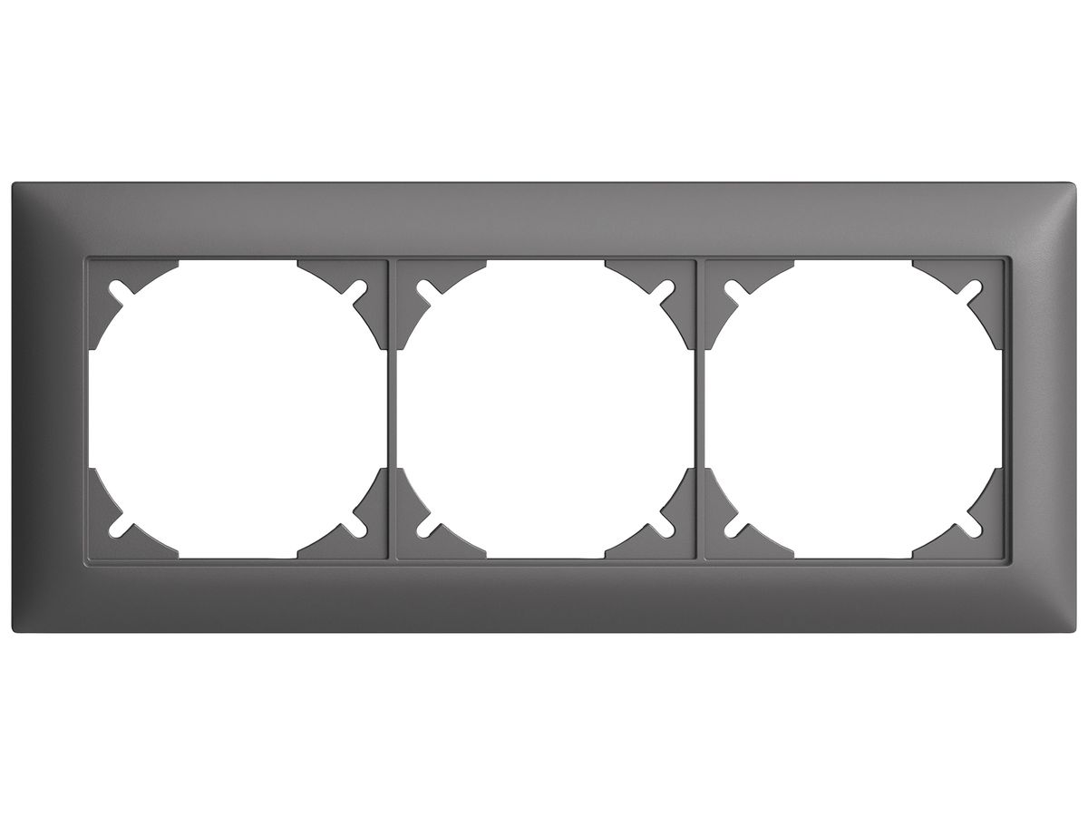 UP-Kopfzeile EDIZIOdue SNAPFIX® 1×3 horizontal 197×77mm dunkelgrau