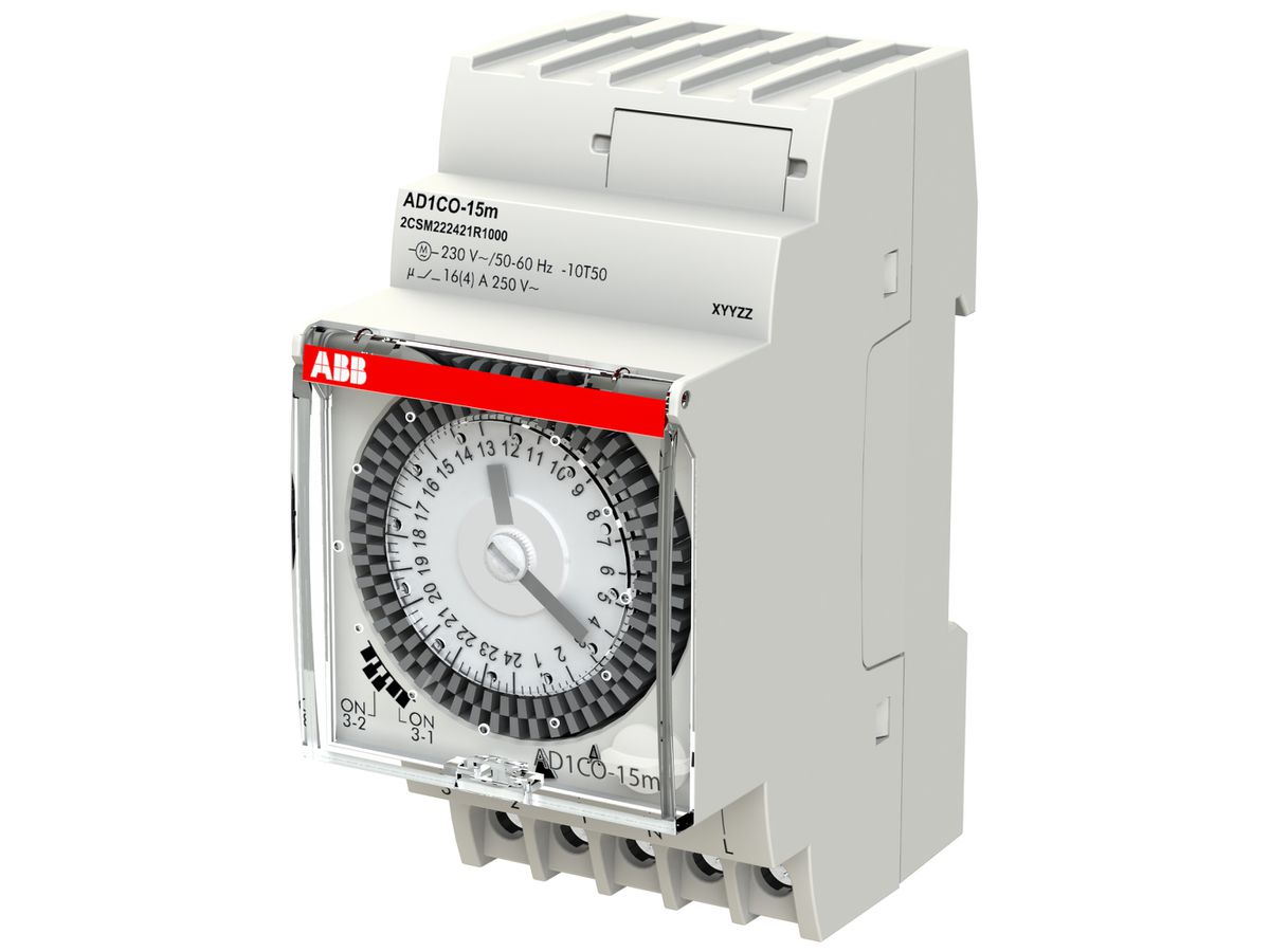 REG-Schaltuhr analog ABB AD1CO-15m 230VAC 16A 1-Kan 15Min