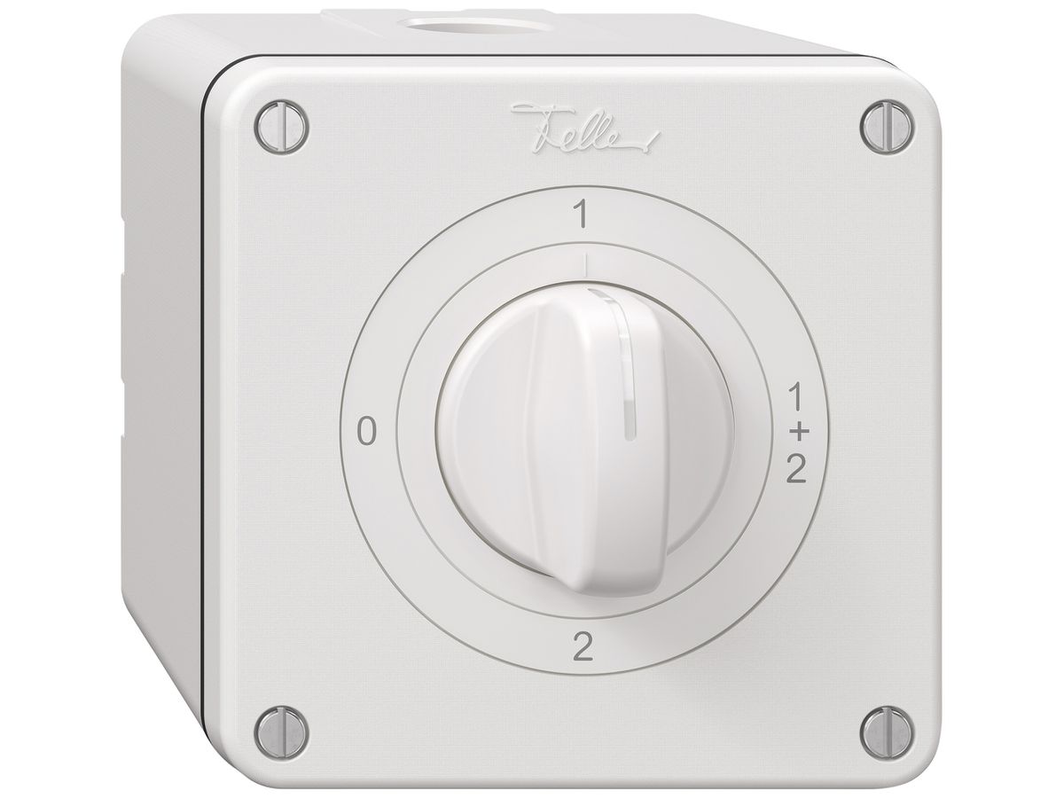 AP-Drehschalter NEVO SNAPFIX® Serienschalter 16A 400V 0-1-1+2-2 ws
