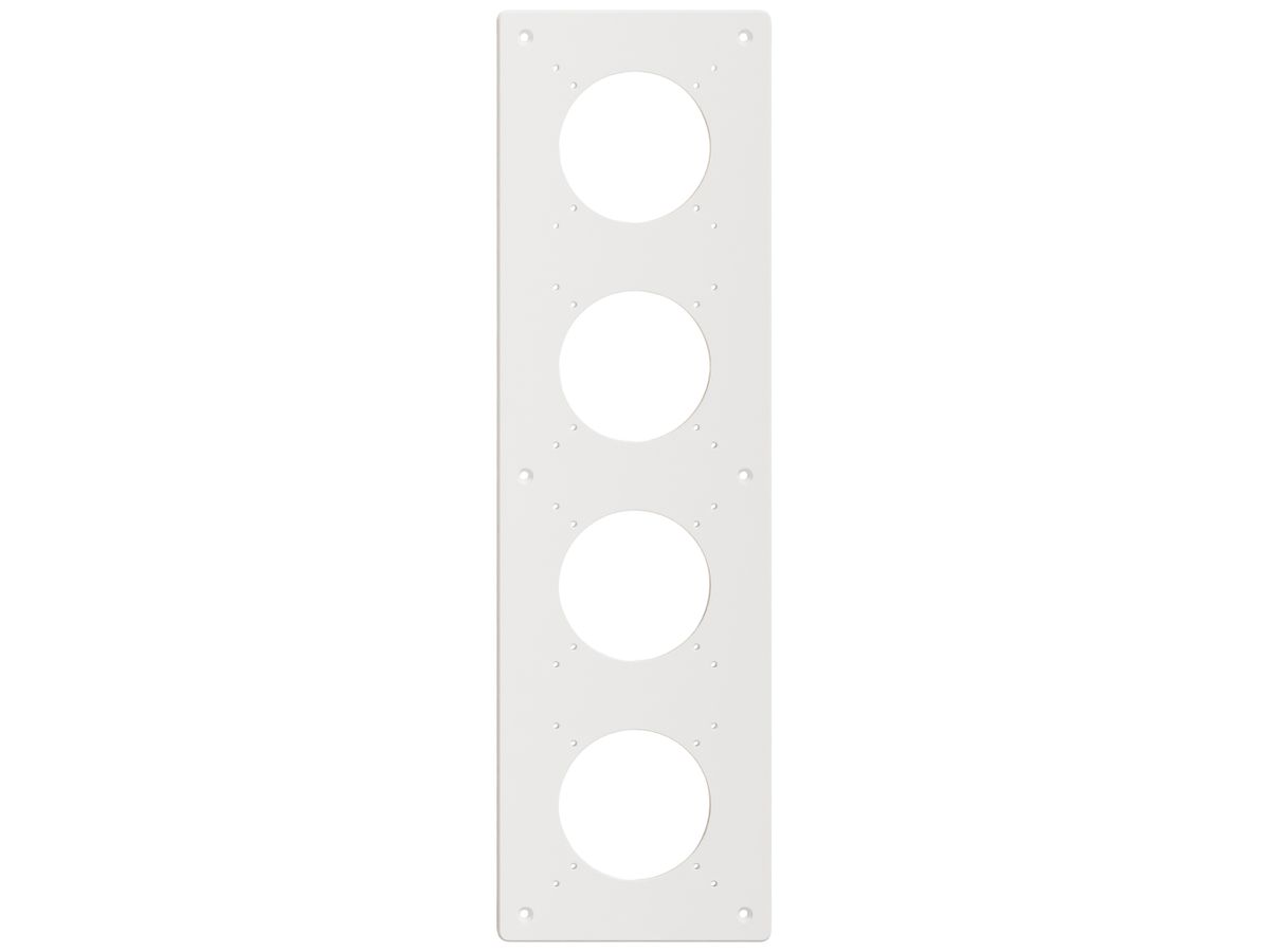 Montageplatte Feller NEVO SNAPFIX® 4×1 Ø69mm 125×425mm weiss