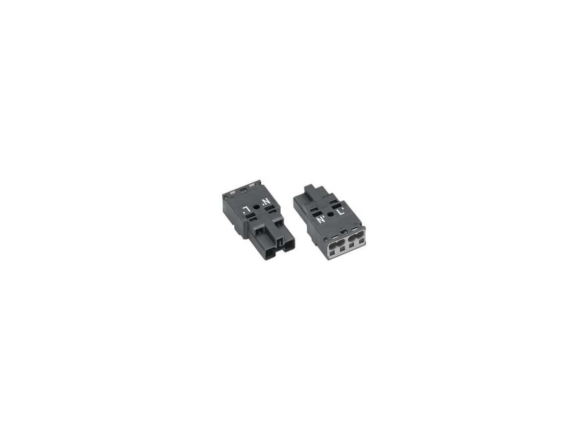 Stecker WAGO 2L 0.5…4mm² dunkelgrau Codierung L 25A 250V o.Zugentlastungsgehäuse