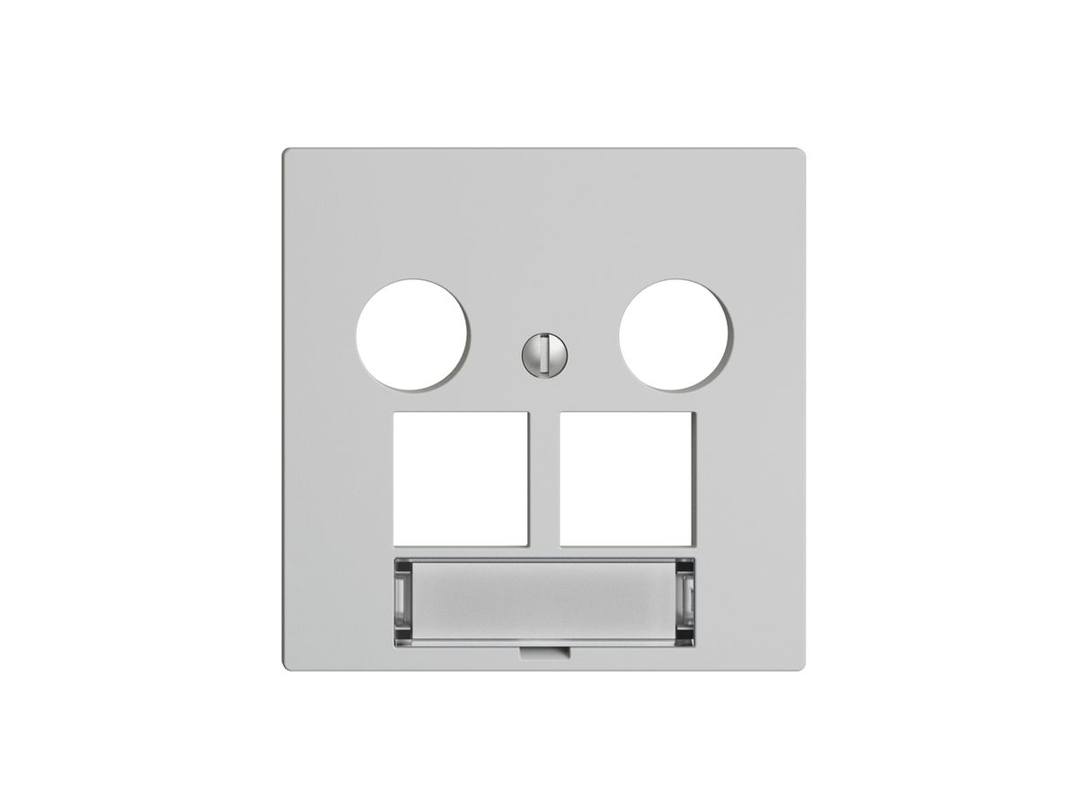 Abdeckset Edue F, f.EASYNET-Multimediadose 5…2000MHz, f.2×RJ45 S-One, hellgrau