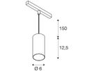 LED-Pendelleuchte SLV NUMINOS S 48V TRACK DALI 16W 970lm 927 Ø60 sz/sz 40°