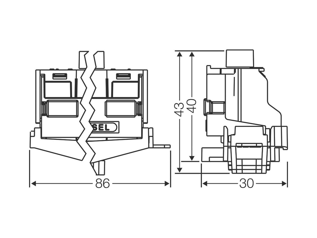 Verbindungsklemme Hensel 2×25mm², 8×4mm²