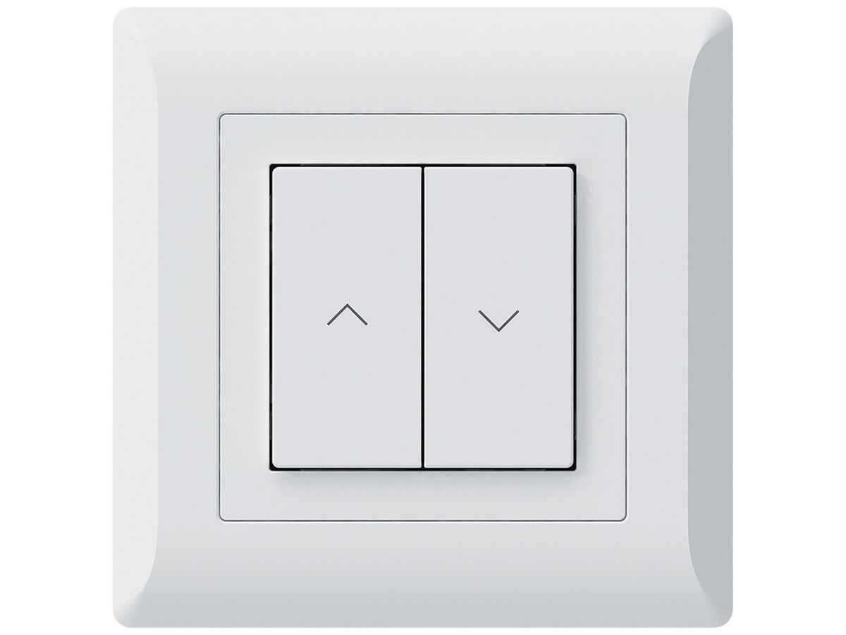UP-KNX-Storentaster Hager BA kallysto.line C 2-fach 92×92mm weiss