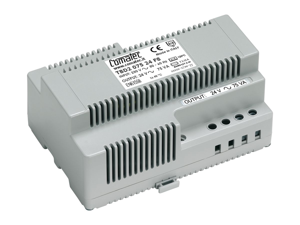REG-Trenntransformator Comatec TBD2, IN: 230VAC, OUT: 24VAC/75VA, 8TE