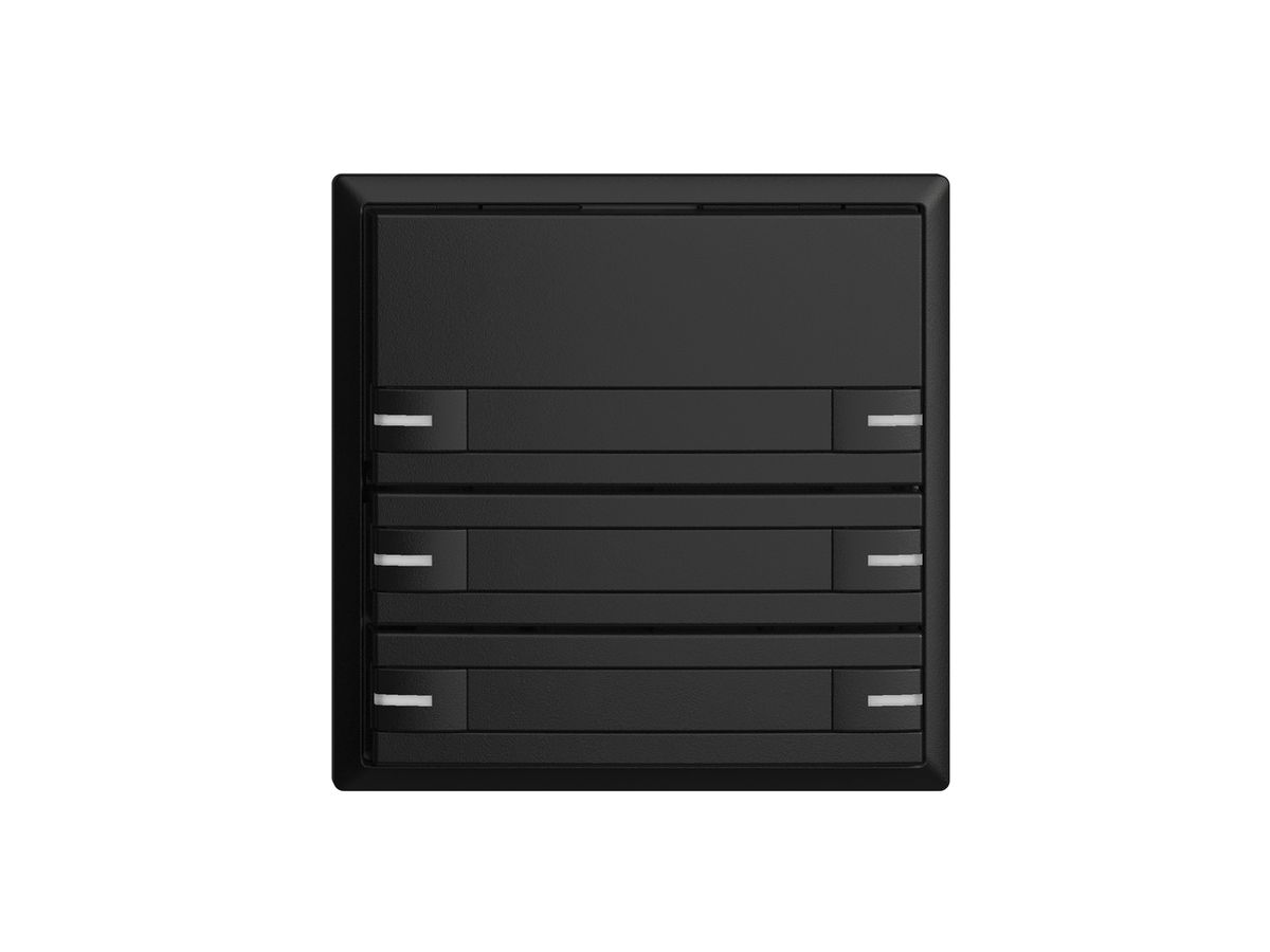 KNX-Taster RGB EDUE, 250mW, m.RGB-LED, m.Papiereinlage, 6×Taste, 1×Tastenb., sz